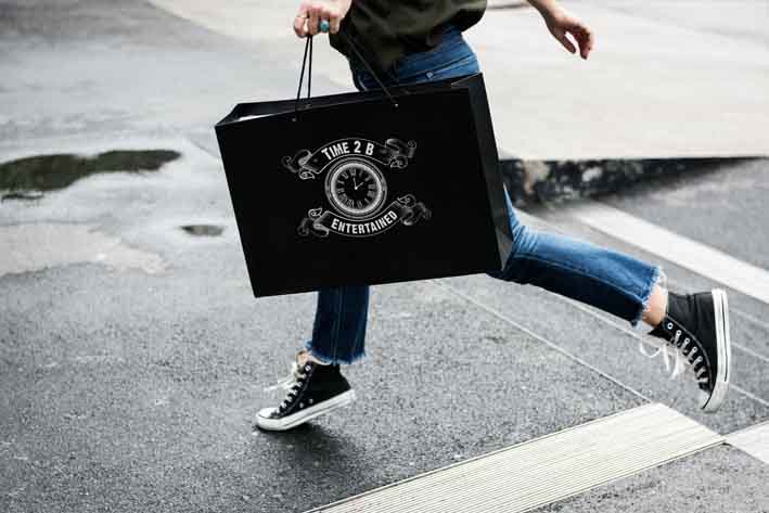 shopper taske med firma logo tryk
